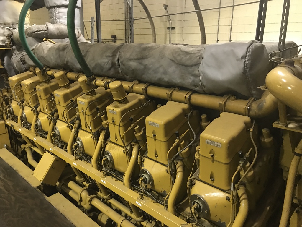 Rows of yellow engine generators